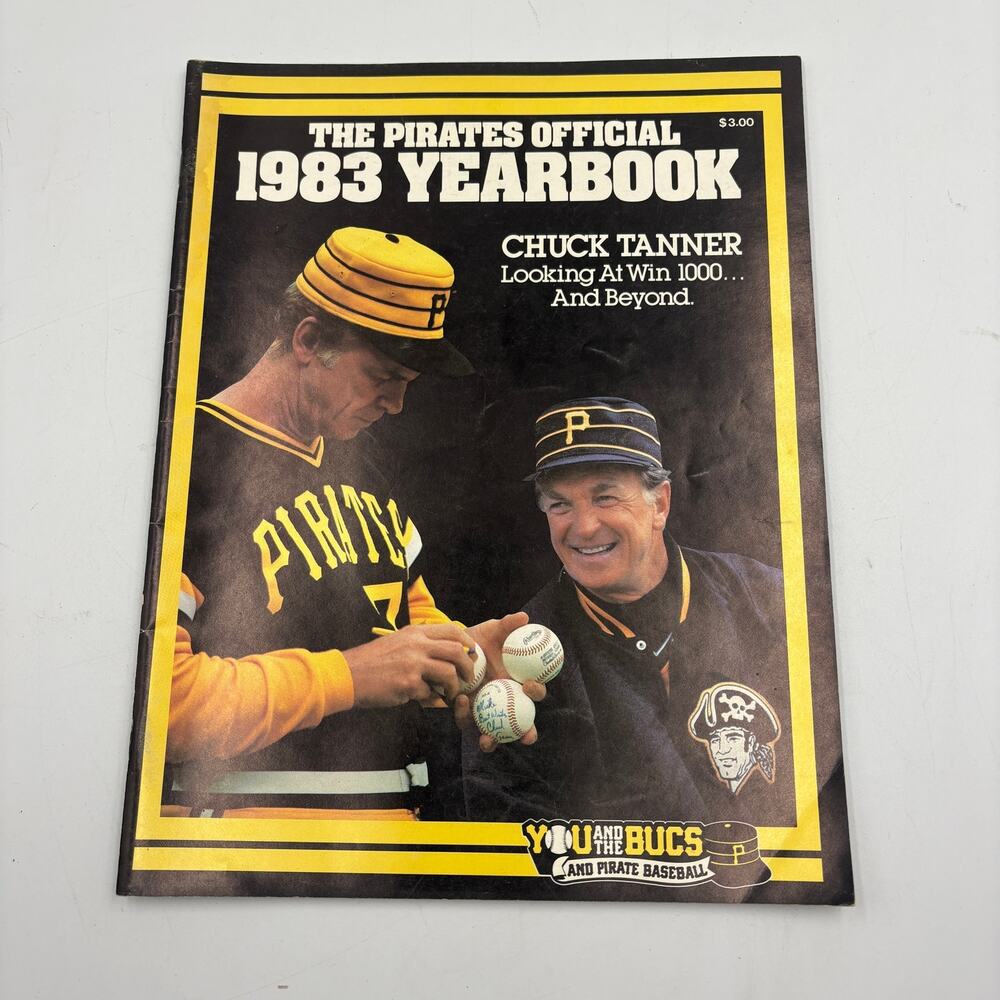 1983 Pittsburgh Pirates Official Yearbook Chuck Tanner MLB Baseball Vintage